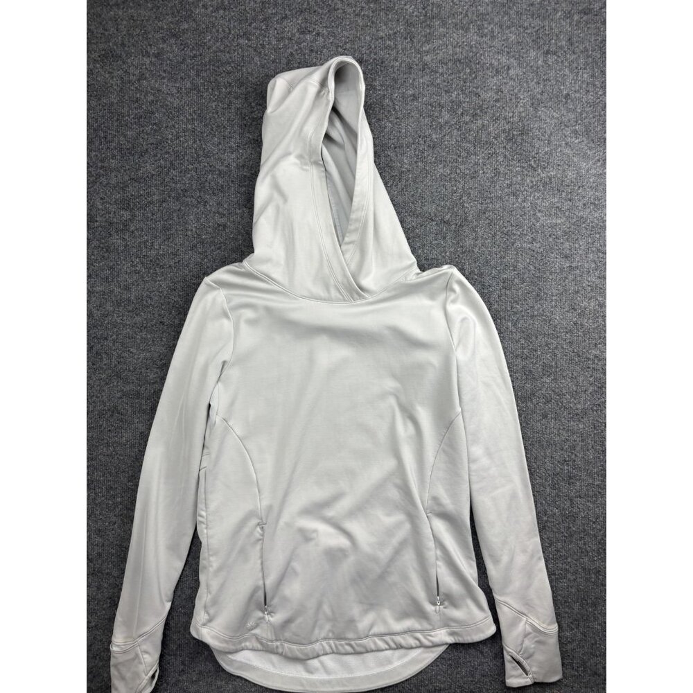 Athleta Light Gray Hooded Pullover Sweatshirt